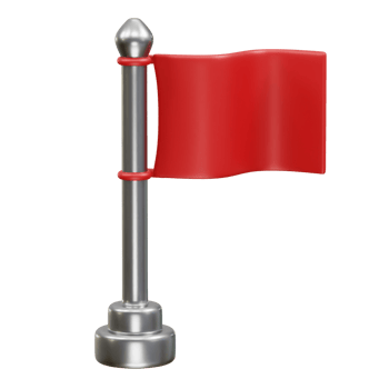 Red flag icon 3d render png