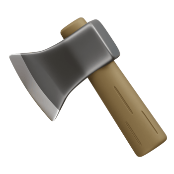 Axe icon 3d render illustration png