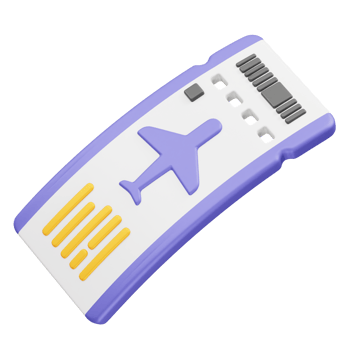 Plane ticket icon 3d illustration png