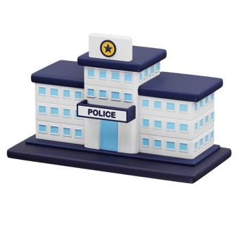Police station icon 3d render png