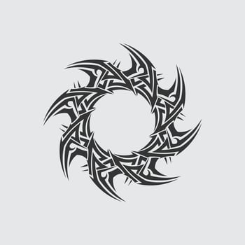 black tribal logo design icon and sign tribal vintage circle vector