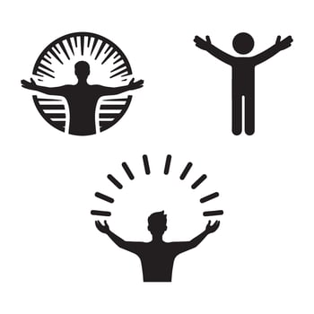 three people icons vector