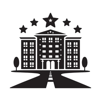 Luxury Hotel Silhouette Illustrations for Classy Design Needs vector