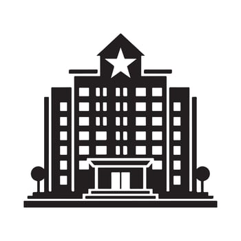 Unique Hotel Silhouette Art for Travel and Hospitality Brands vector