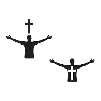 cross christianity religion icons isolated on white background vector