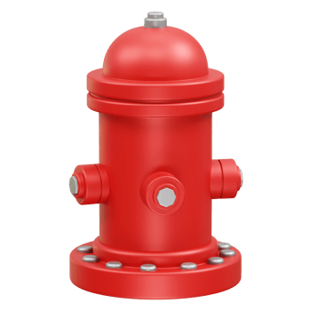 red fire hydrant icon 3d render png