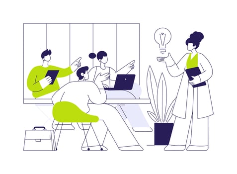 Focus group abstract concept illustration. vector