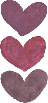 three heart shaped paintings on a white background vector