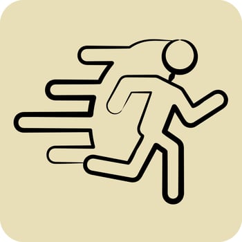 Icon Run. related to Speed symbol. hand drawn style. design editable vector