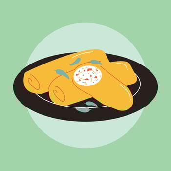 pastel local food dish indonesian illustration vector