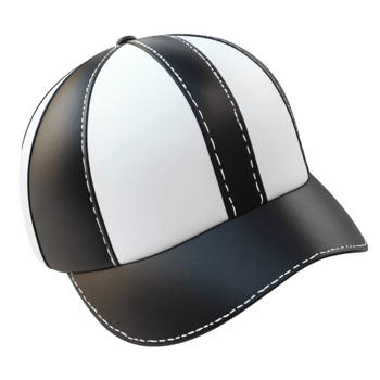 Baseball Cap with Black and White Stripes png