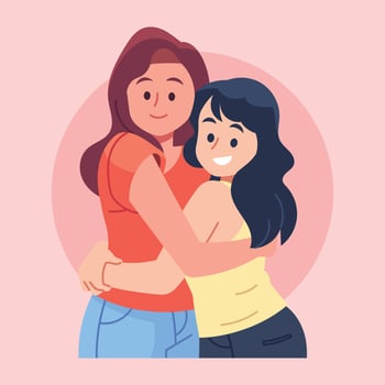 people bestfriend couple illustration vector