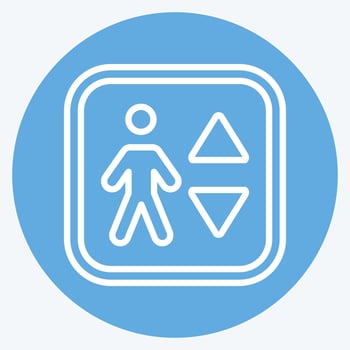 Icon Elevator. related to Public symbol. blue eyes style. design editable vector