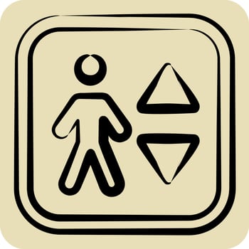 Icon Elevator. related to Public symbol. hand drawn style. design editable vector
