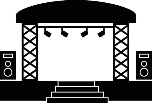 Outdoor concert stage icon. Concert stage sign. Stage symbol. flat style. vector