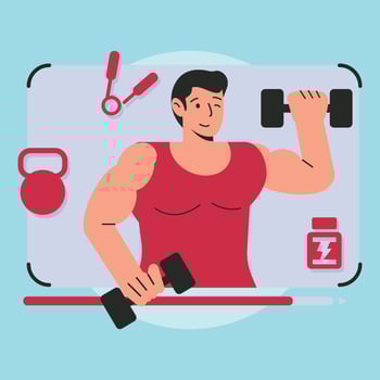 gym influencer illustration vector
