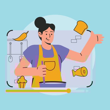 cooking influencer illustration vector