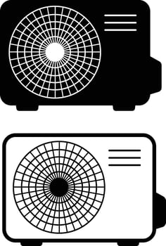 Air conditioner outdoor unit icon. AC system sign. HVAC flat symbol. Ac outdoor unit logo. flat style. vector