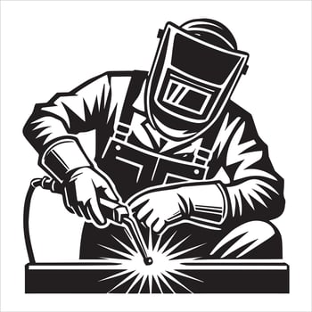 Artistic Steel Metal Welder Welding Design vector