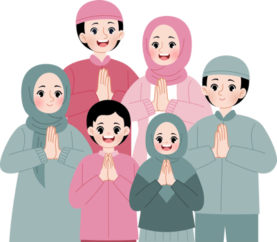muslim family greeting eid mubarak png