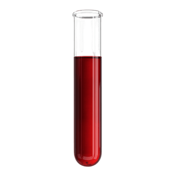 Scientific Test Tube with Red Substance on Transparent Background png