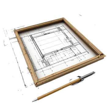 Blueprint Roll with Architectural Plans on Transparent Background png