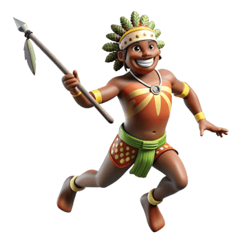 Energetic Dancer in Tribal Costume png