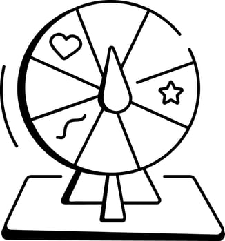 A doodle style icon depicting lucky wheel vector