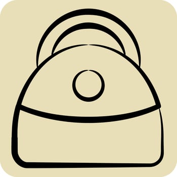 Icon Woman Bag. related to Women symbol. hand drawn style. design editable vector