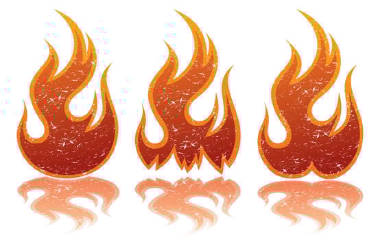 The set symbols of a hot flame. vector