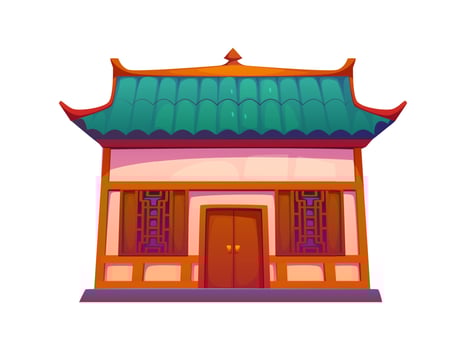 Chinese building, traditional asian town house vector
