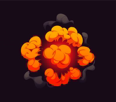 Bomb explosion effect, cartoon comic blast boom vector