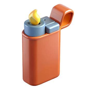 Realistic lighter icon for utility designs png