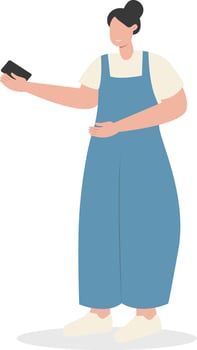 Young Women Carrying Smartphone vector