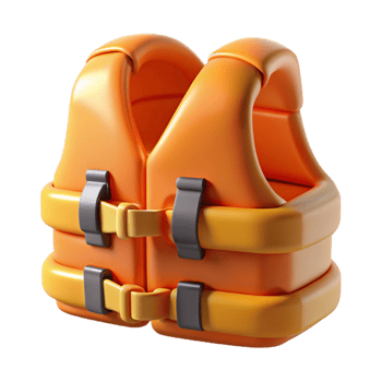 The life jacket in 3D element png