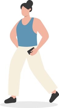 Young Woman Carrying Phone vector