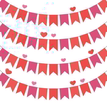 Valentine's Day garland. Festive decor for wedding, party, holiday. Decoration for holiday. vector