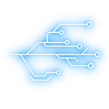 Abstract glowing neon circuit Design on Blue Background png
