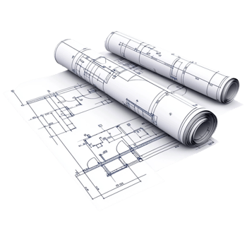 Architecture Blueprint Roll and Paper on Transparent Background png