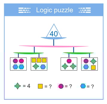 Logic puzzle for children. IQ training test. Printable worksheet. vector