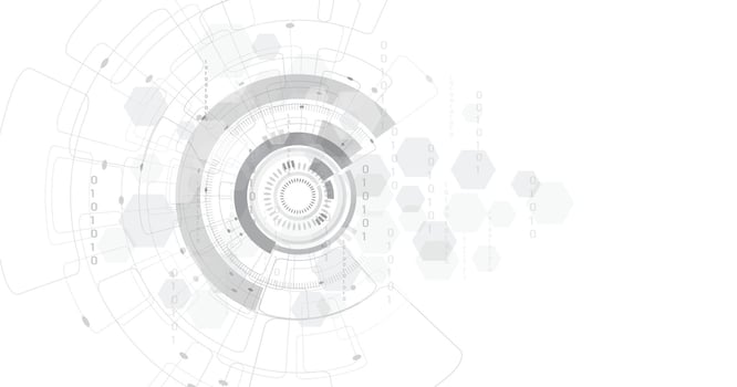 Digital electric circuit circle on a white background . vector