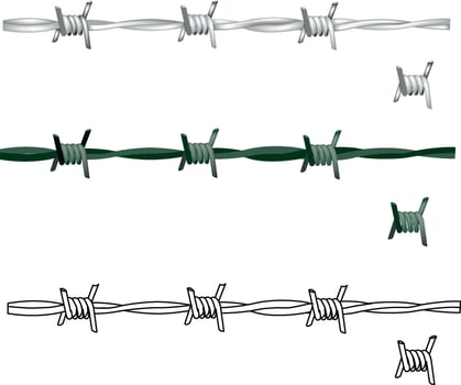 steel barbed wire for property review- vector