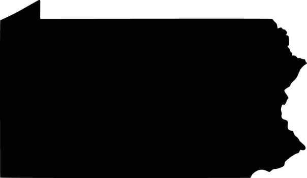Map of Pennsylvania U.S. State silhouette vector