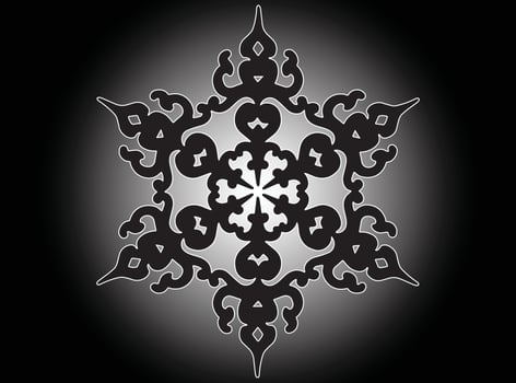 Lunar Petals mandala Line Art Frames Design vector