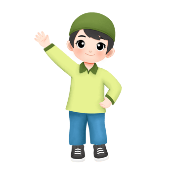 happy kid greeting ramadan, waving hand gesture png