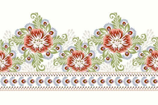 Ikat floral design,Ikat flowers pattern.hand drawn pattern,Aztec style,abstract.design for texture,fabric,clothing,decoration,fashion women wearing,print. vector