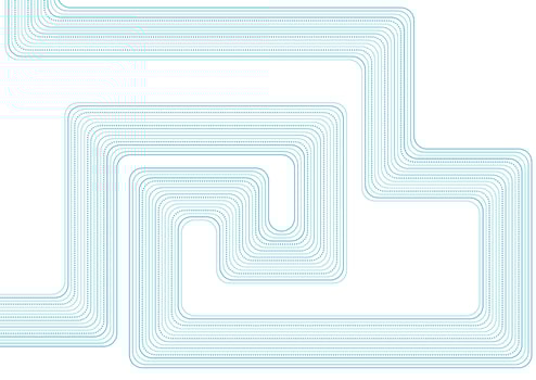 Abstract blue geometric curved lines tech background vector