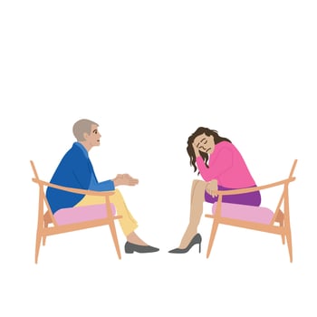 Woman with psychologist Mental Health Illustration vector