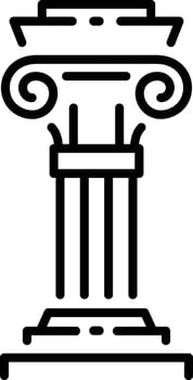 Ancient greek pillar icon in line style vector