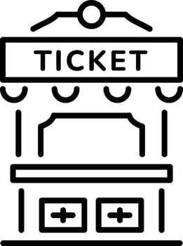 A line style icon of ticket booth vector